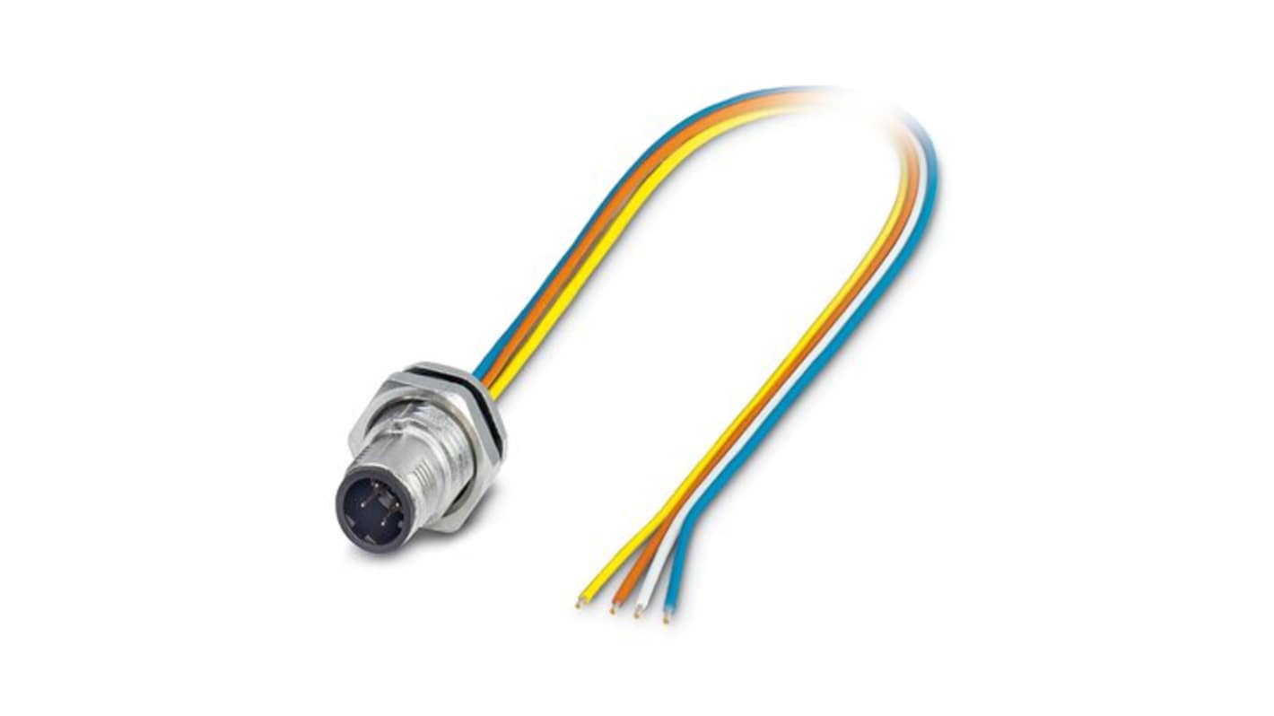 Phoenix Contact, 14115 IP65, IP67 Metal Rear Mount 4 Position Power Connector Plug, Rated At 4A, 250 V V