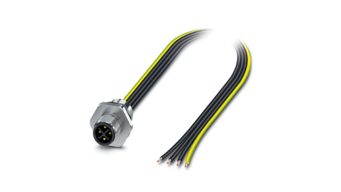 Phoenix Contact Circular Connector, 4 Contacts, Front Mount, M12 Connector, Plug, Male, IP65, IP67, SACC Series