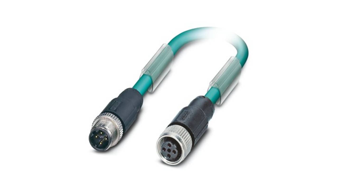 Phoenix Contact NBC Bus Cable, 4 Cores, 2 x 2 x 0.14 mm², Bus, Screened, 2m, Blue Polyurethane PUR Sheath, 26 AWG