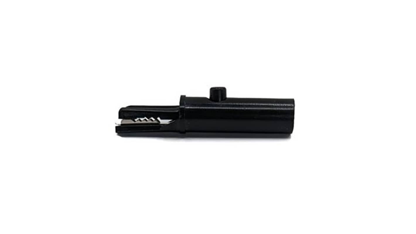 Mueller Electric Vernickelte 8mm Krokodilklemme, Schwarz isoliert, 19A