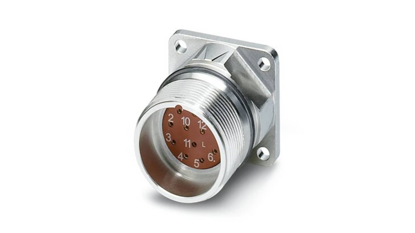 Phoenix Contact Circular Connector, 17 Contacts, Front Mount, M23 Connector, Plug, Male, IP67, RF Series
