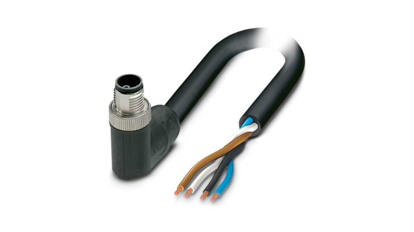 Phoenix Contact 14250, PVC, 3m 4 Core, Black, Grey Polyvinyl Chloride PVC Power Cable +80°C