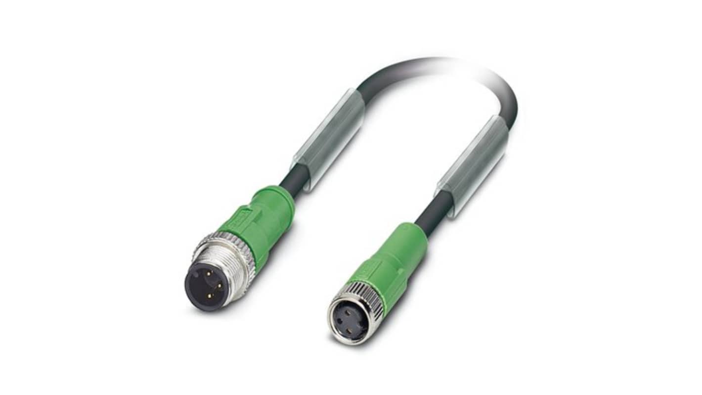 Phoenix Contact Straight Male 3 way M12 to Straight Female 3 way M8 Sensor Actuator Cable, 300mm