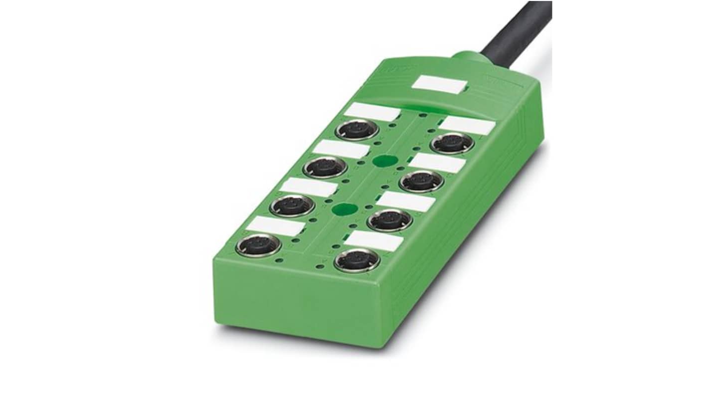 Phoenix Contact 15170 Series Sensor Hub, M12, 5m cable, 4 way, 8 port