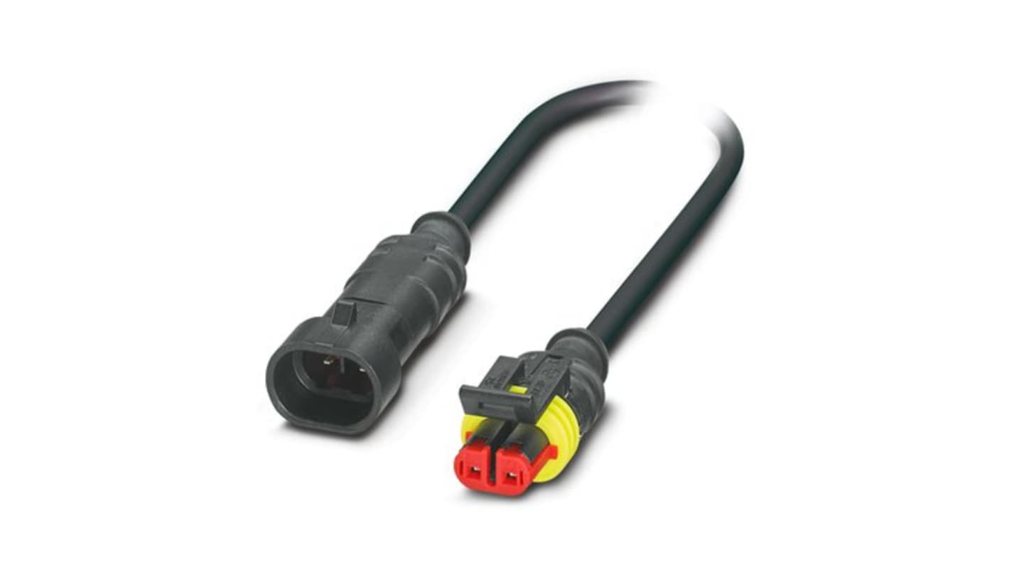 Phoenix Contact Straight Male 2 way Pluggable Connector to Straight Female 2 way 2-Pole Sensor Actuator Cable, 300mm