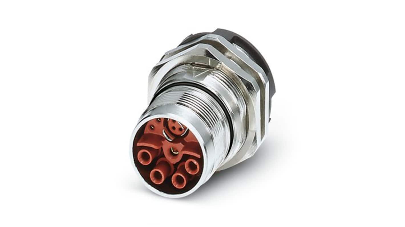 Phoenix Contact, 16243 IP67 Metal Rear Mount 4+4+4+PE / 3+N+PE Power Connector Socket, Rated At 30A, 630 V