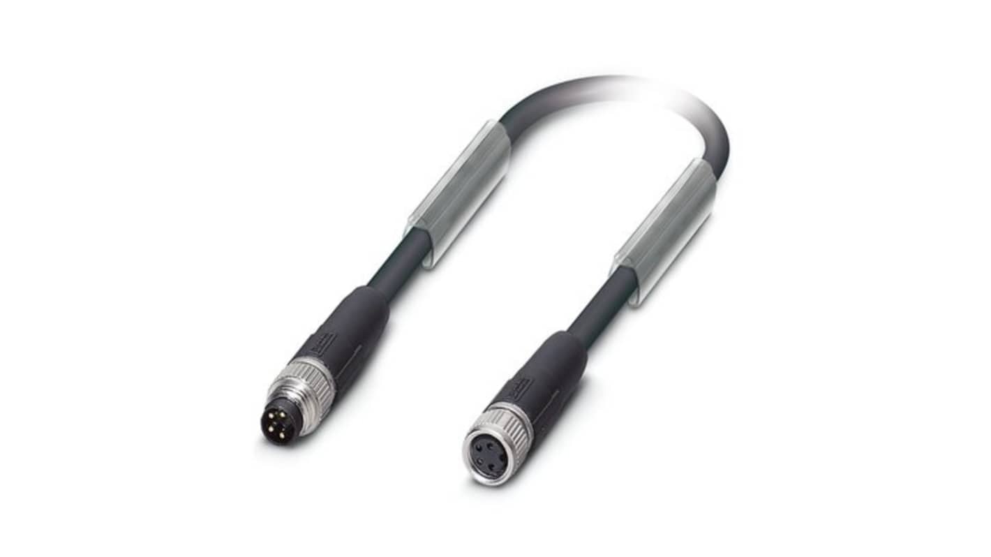 Phoenix Contact SAC Bus Cable, 2 Cores, 0.14 mm², Bus, 2m, Black Polyurethane PUR Sheath, 26 AWG