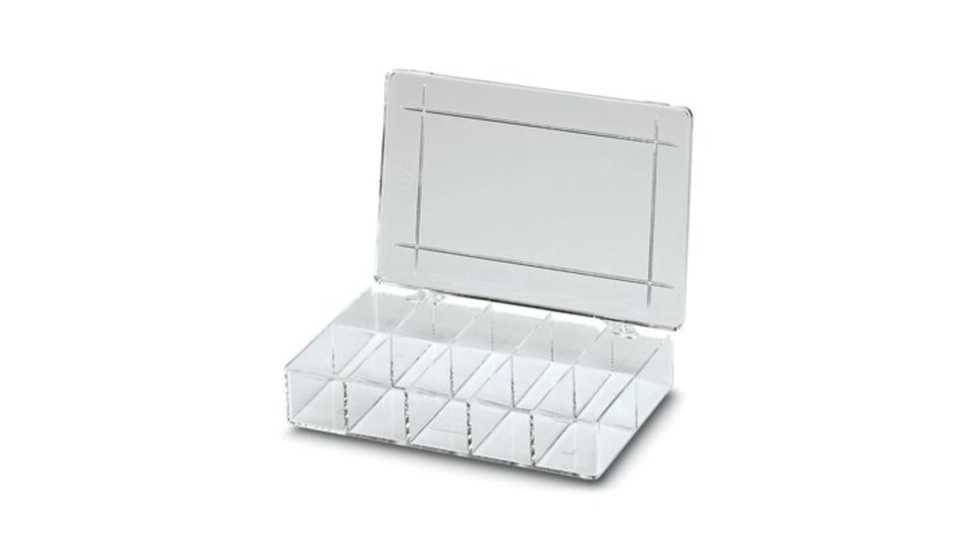 Phoenix Contact 10 Cell Transparent Polystyrene Compartment Box, 32mm x 170mm