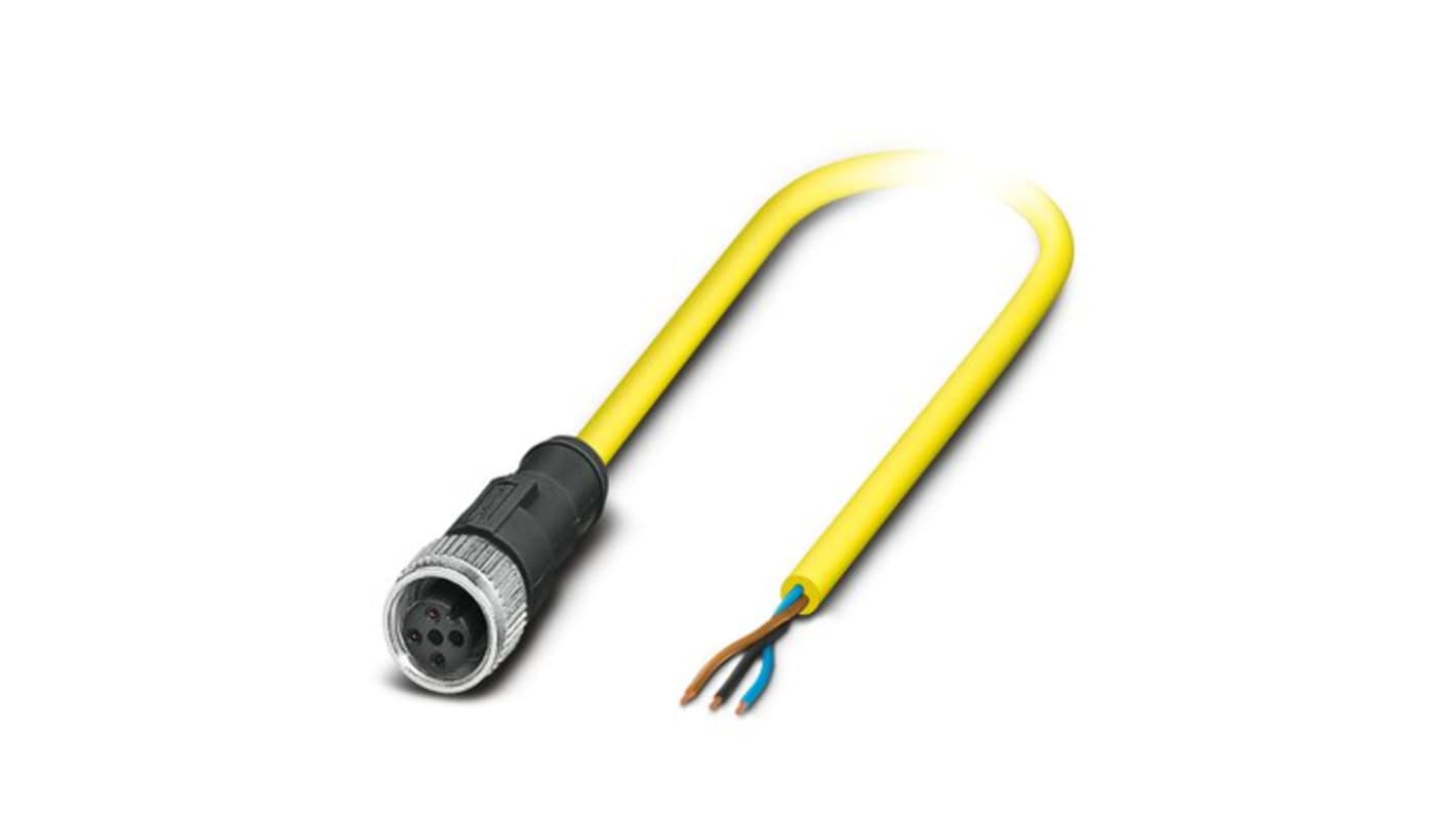 Phoenix Contact Straight 3 way Free Ends to Straight Female 3 way M12 Sensor Actuator Cable, 15m