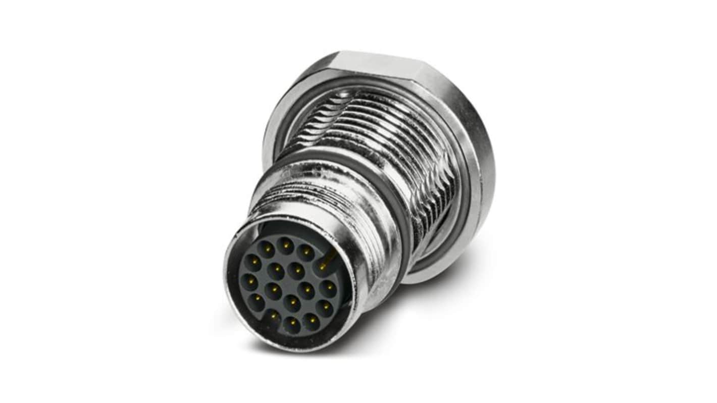 Phoenix Contact, ST IP67 Silver Rear Mount 17 Industrial Power Socket, Rated At 3.6A, 48 Vac/Vdc, 74 Vac/Vdc