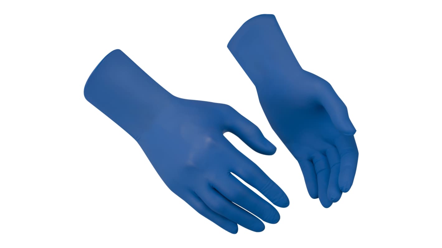 GUIDE GLOVES GUIDE 7020 Blue Nitrile Chemical Resistant Work Gloves, Size 7