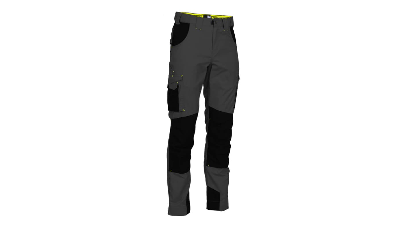 Pantaloni da lavoro ADAM Grigio/nero 2% Fibra antistatica, 33% Cotone, 65% Poliestere, lunghezza 114cm Idrorepellente