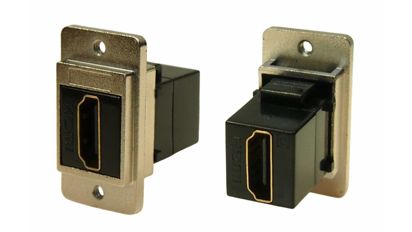 RS PRO 2 Way Female to Female Feedthrough HDMI Connector