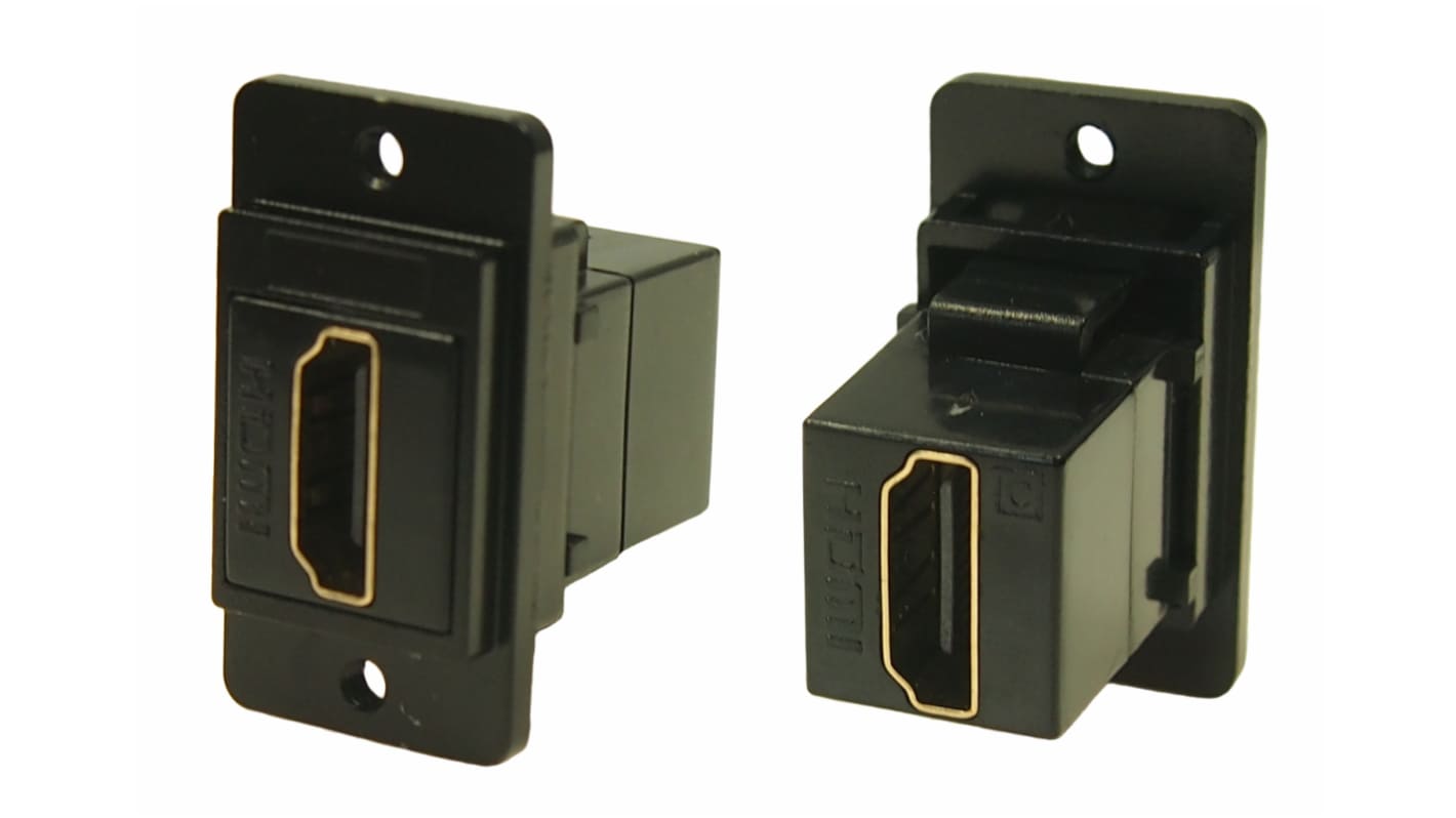 RS PRO 2 Way Female to Female Feedthrough HDMI Connector