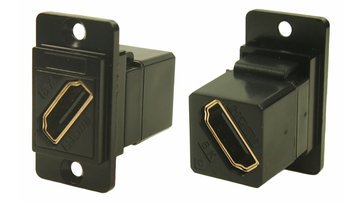 Conector HDMI Hembra a Hembra, Recto, 35.3 x 29 x 19 mm