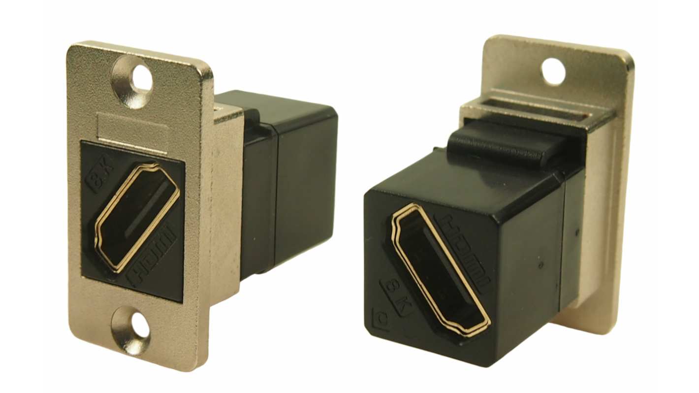 RS PRO 35.5 mm x 19 mm x 31 mm 2 Way Female to Female HDMI Connector 40 V ac