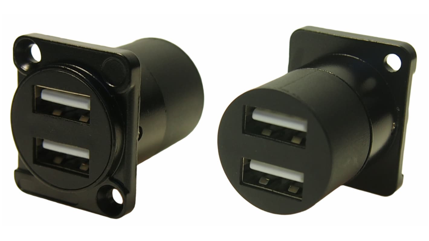 RS PRO Type-USB 2.0, USB2.0 USBコネクタ, メス to オス, パネルマウント