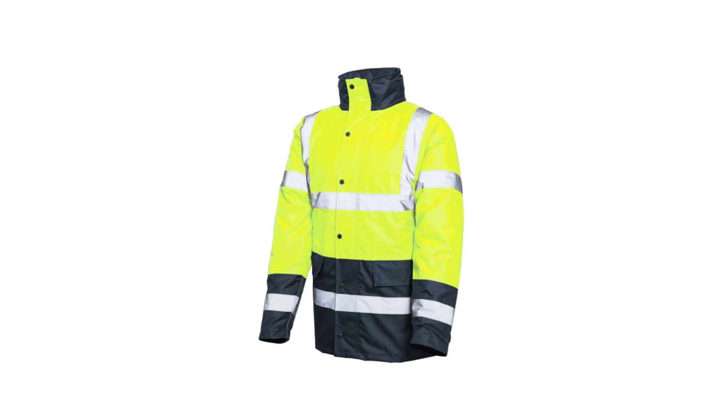 Active Gear HVNEOY Navy/Yellow Unisex Hi Vis Jacket, XXL