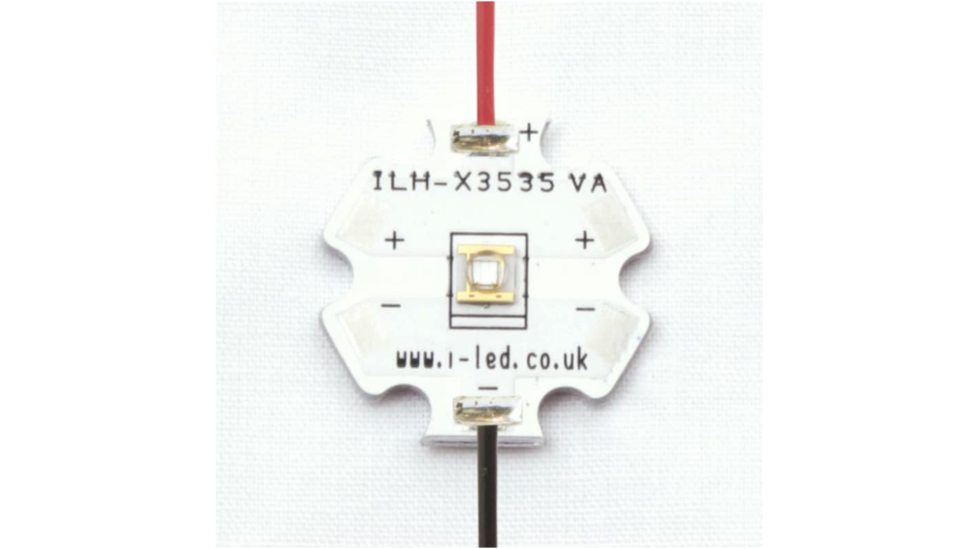 ILH-XC01-S380-SC211-WIR200. Intelligent LED Solutions, C3535U UV Series UV LED, 390nm 360mW 125 ° Screw Mount package