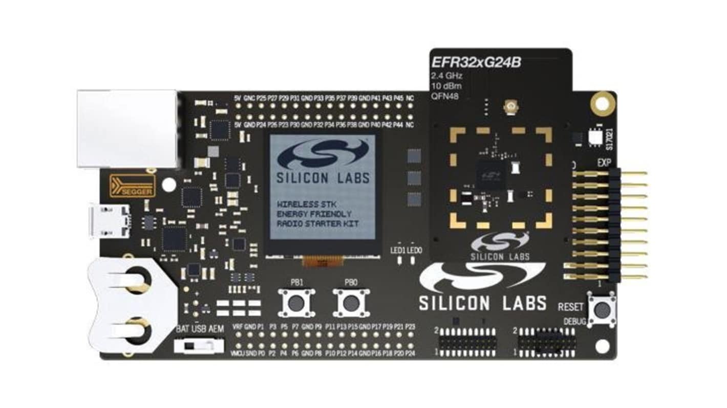 Silicon Labs 蓝牙, ZigBee开发套件 无线电开发板, 蓝牙、ZigBee, 2.4GHz, BRD4198A芯片, 用于无线专业套件主板