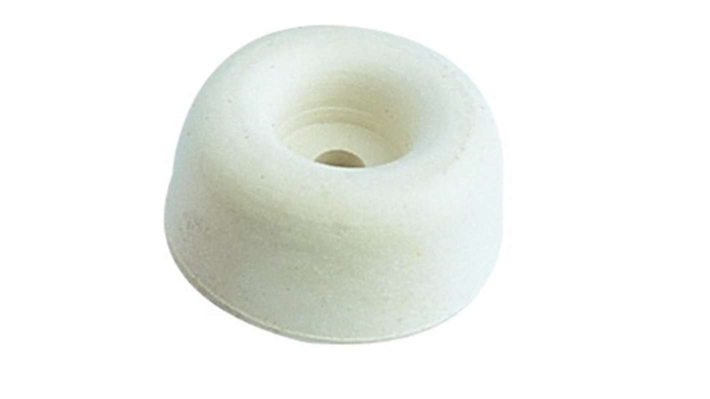 Guitel Hervieu White Rubber Bumper Door Stop, 25mm Diameter, 12mm Long