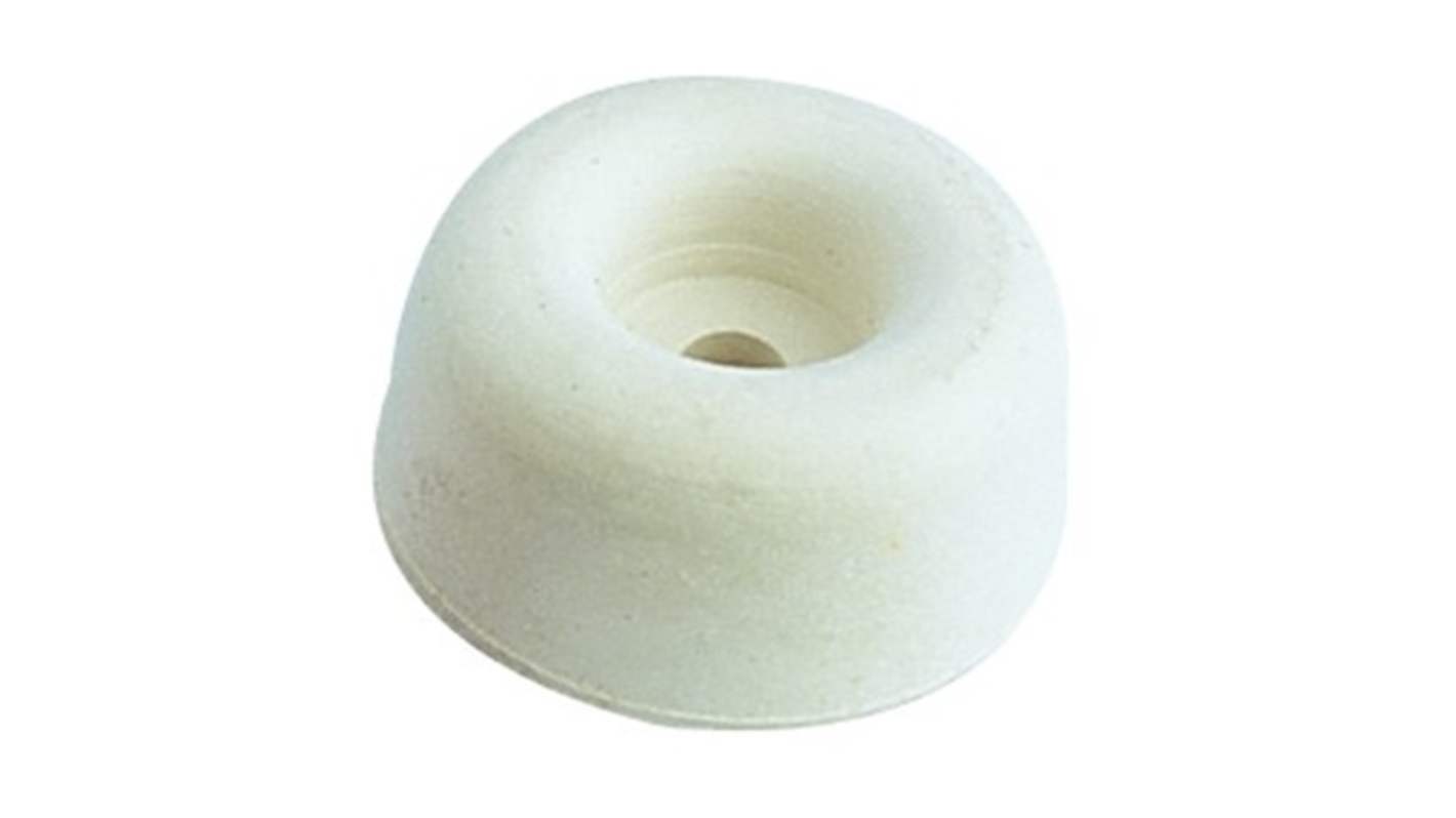 Guitel Hervieu White Rubber Bumper Door Stop, 40mm Diameter, 25mm Long