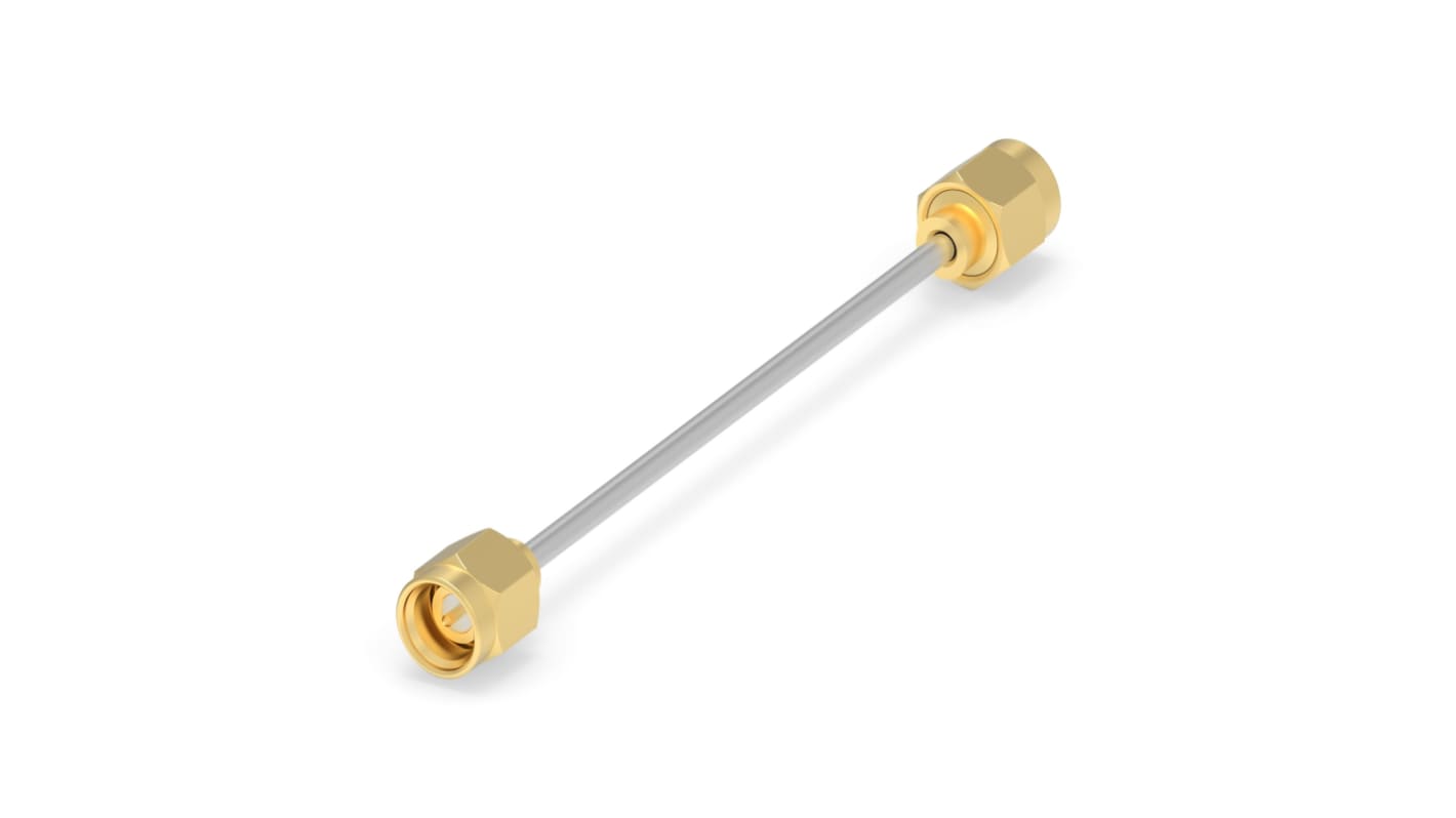 TE Connectivity 2480661 Series Male SMA to Male SMA, 76.2mm, EPC-086 Semi-Flex Coaxial, Terminated50 Ω