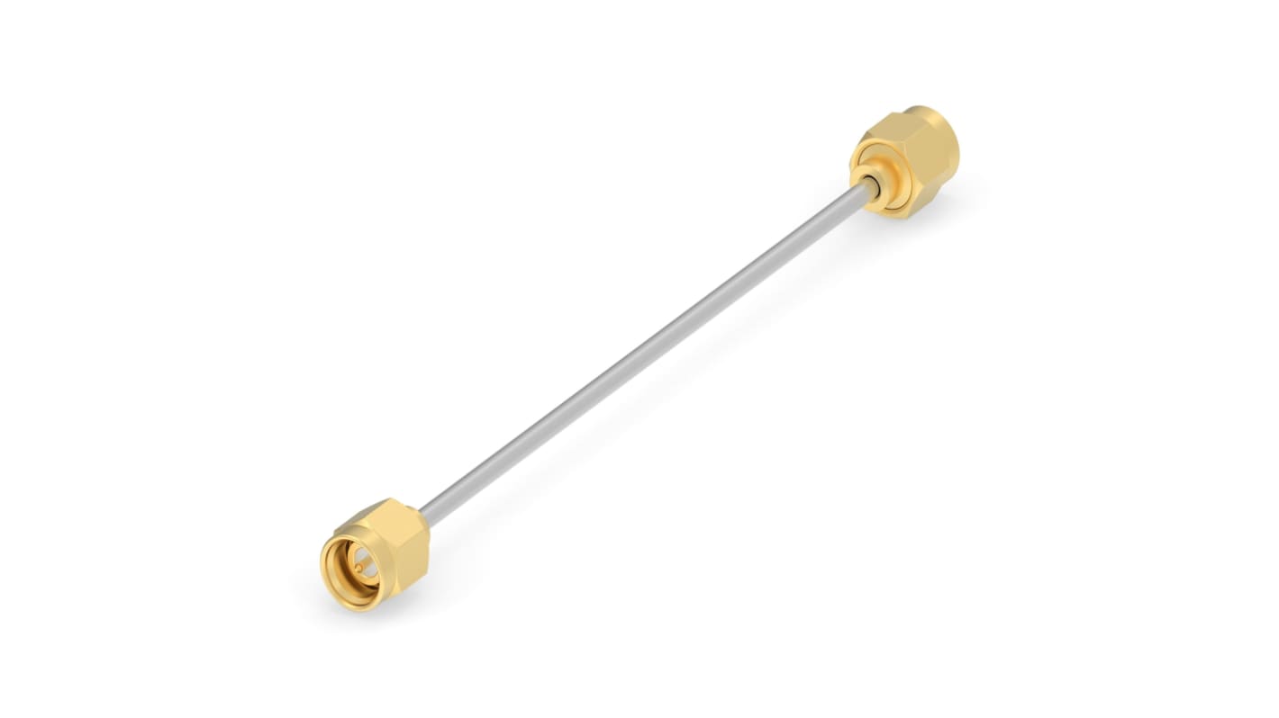 TE Connectivity 2480661 Series Male SMA to Male SMA, 101.6mm, EPC-086 Semi-Flex Coaxial, Terminated50 Ω