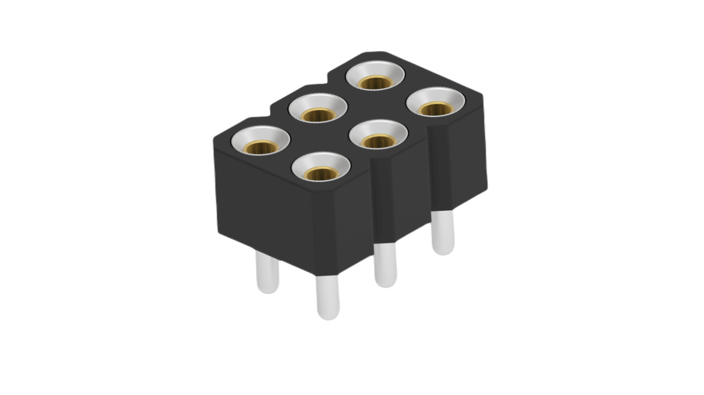 TE Connectivity 2.54mm Pitch 6 Way Through Hole IC Socket