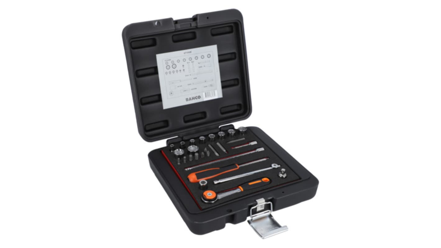 Bahco 1-Piece Imperial 1/4 in Bit Socket Set with Ratchet, Square