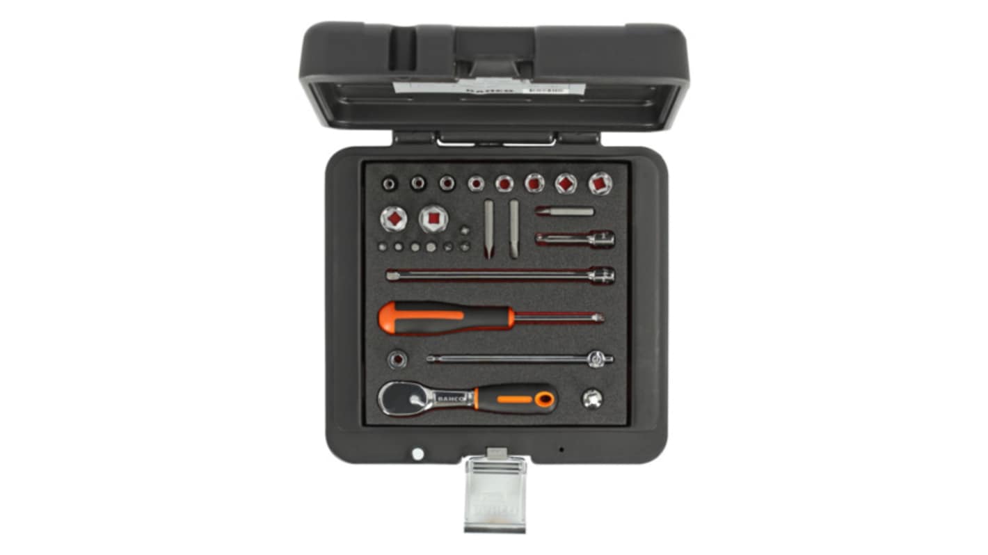 Bahco 1-Piece Imperial 1/4 in Bit Socket Set with Ratchet, Square
