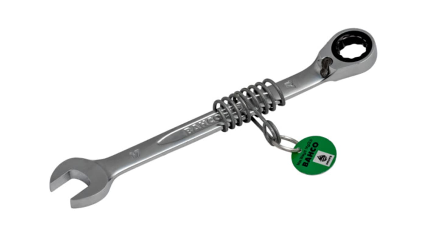 Bahco Ratchet Wrench, 159 mm Overall, 10mm Jaw Capacity