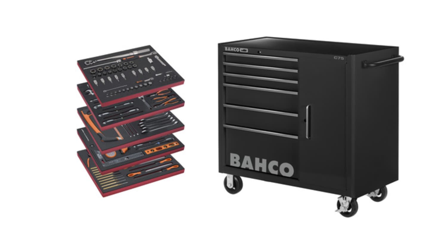 Bahco 6 Drawer Steel Wheeled Tool Trolley