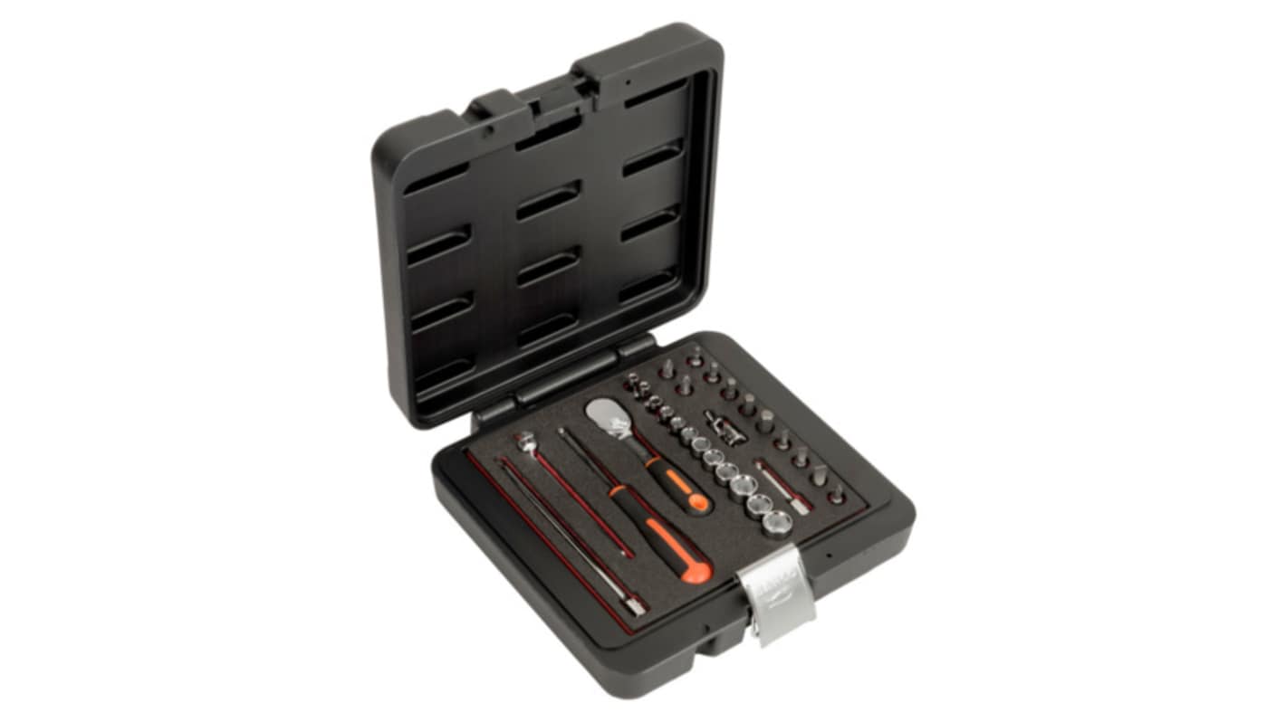 Bahco 1-Piece Imperial 1/4 in Bit Socket Set with Ratchet, Square