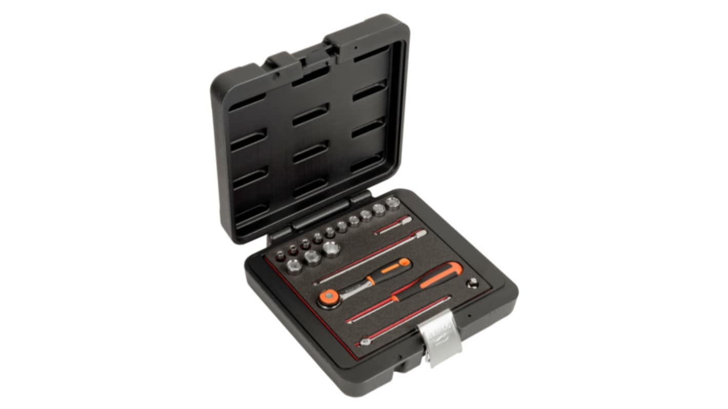 Bahco 1-Piece Imperial 1/4 in Bit Socket Set with Ratchet, Square