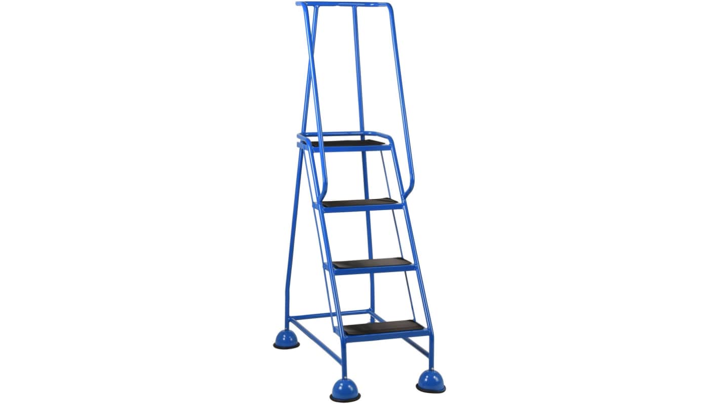 RS PRO Steel 4 steps Step Ladder, 1.02m platform height, 2.77m open length