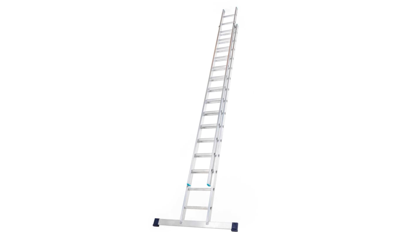 RS PRO 15 Step Aluminium Extension Ladder, 7000mm Open Length