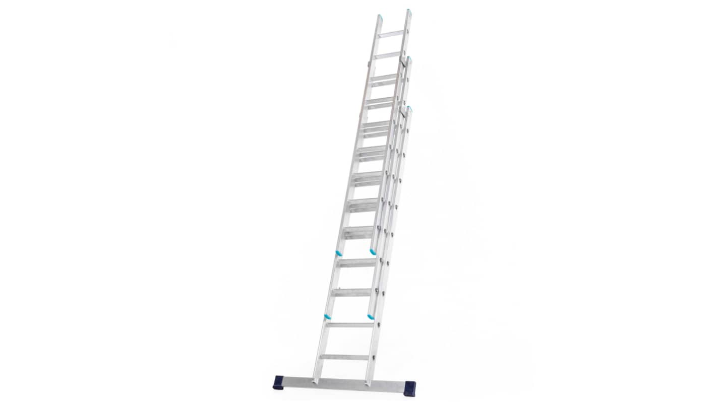 RS PRO 9 Step Aluminium Extension Ladder, 5500mm Open Length