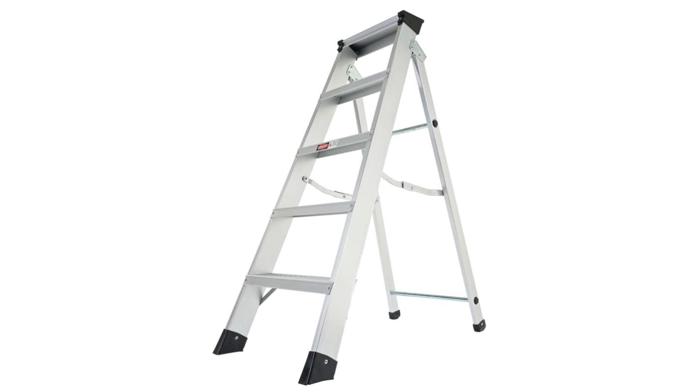 RS PRO Aluminium 5 steps Step Ladder, 2.18m open length