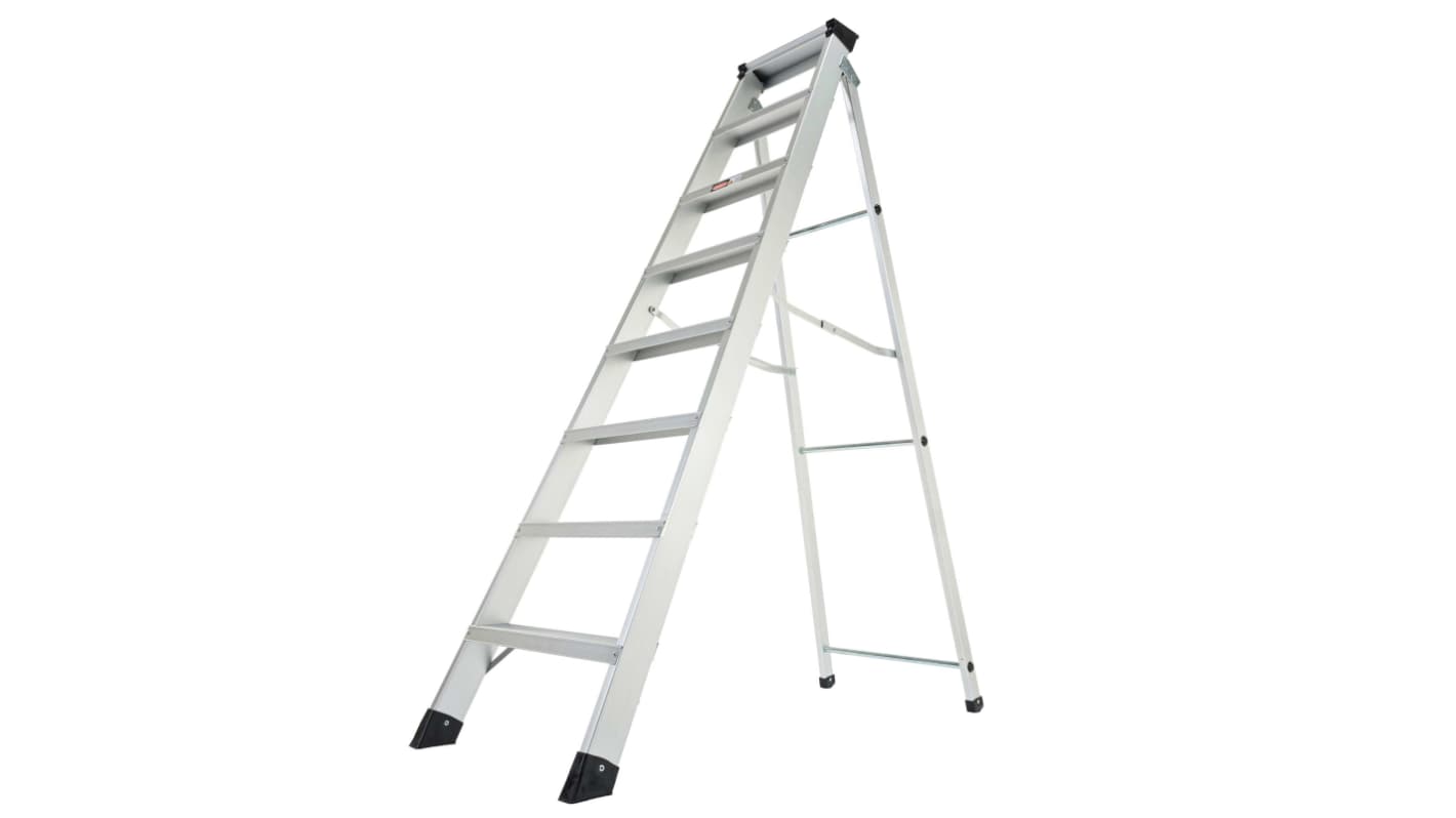 RS PRO Aluminium 8 steps Step Ladder, 2.81m open length