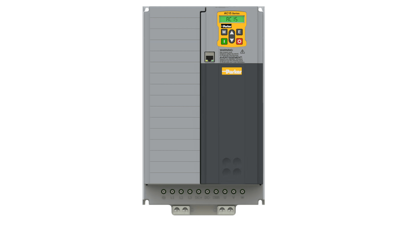 Parker Variable Speed Drive, 18.5 kW, 3 Phase, 380 → 480 V ac, 38 A, AC15 Series