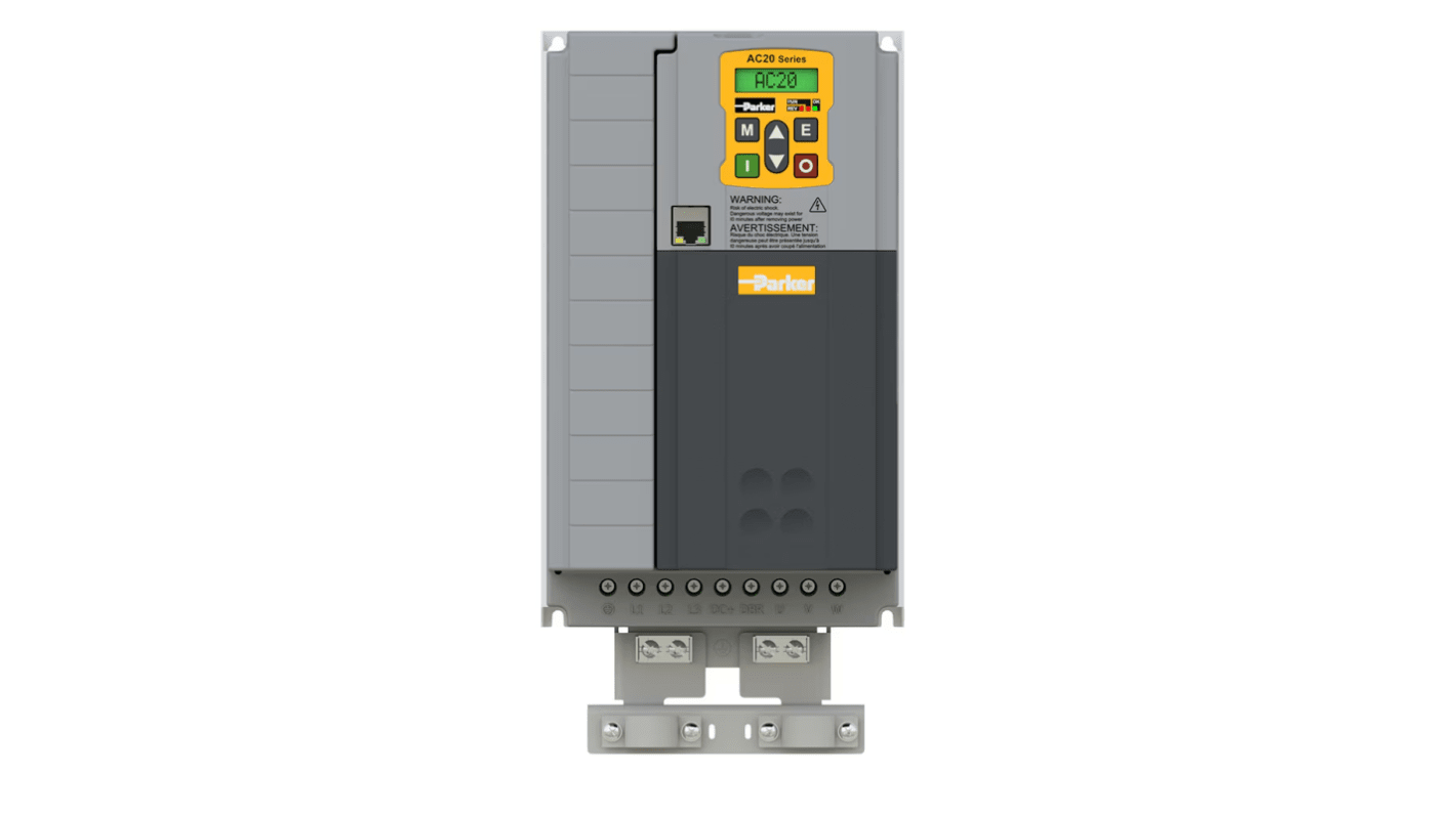 Parker Variable Speed Drive, 15 kW, 3 Phase, 380 → 480 V ac, 32 A, AC20 Series
