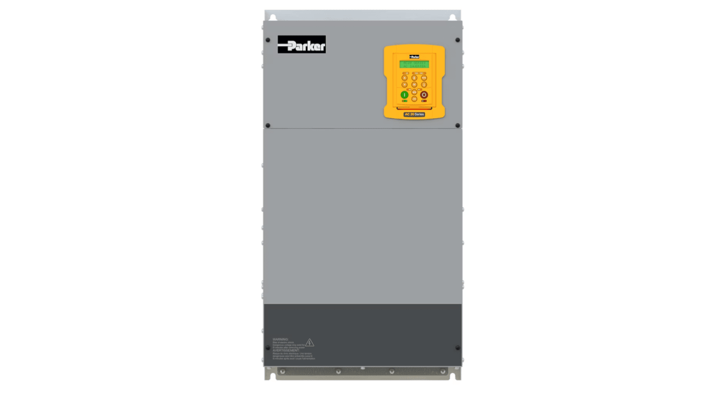 Parker Variable Speed Drive, 90 kW, 3 Phase, 380 → 480 V ac, 180 A, AC20 Series