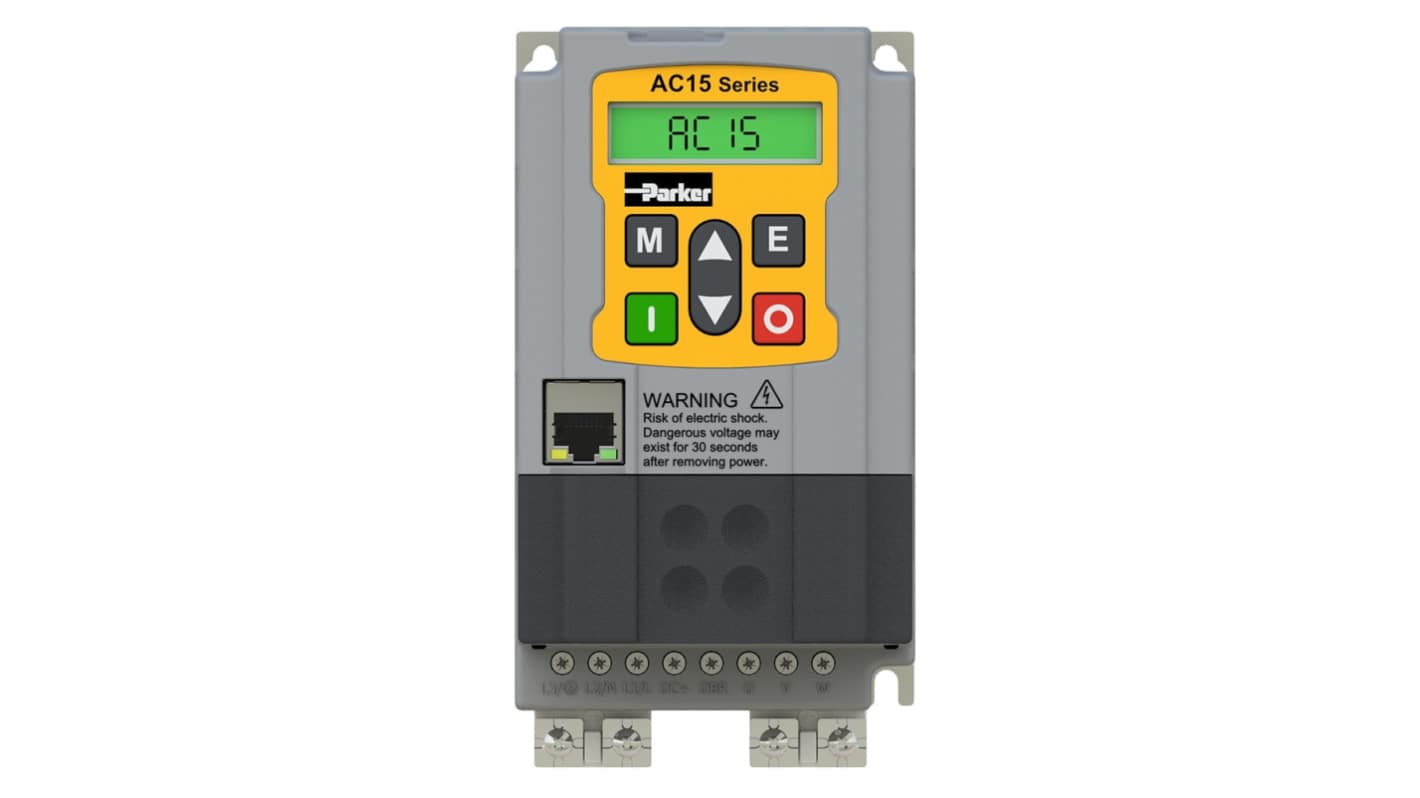 Parker Variable Speed Drive, 0.75 kW, 1 Phase, 220 → 240 V ac, 4.5 A, AC15 Series