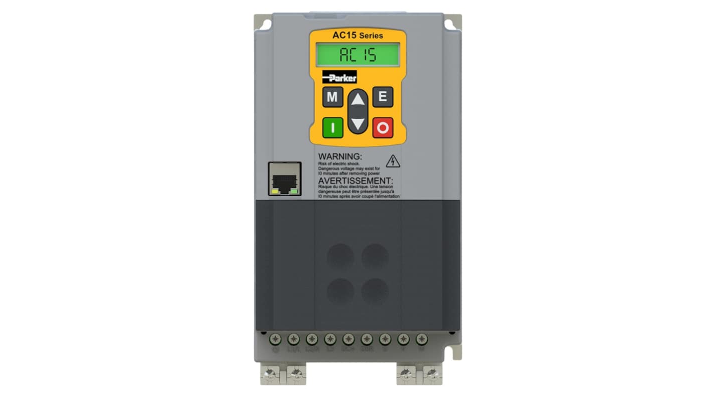 Parker Variable Speed Drive, 4 kW, 3 Phase, 480 V ac, 9 A, AC15 Series