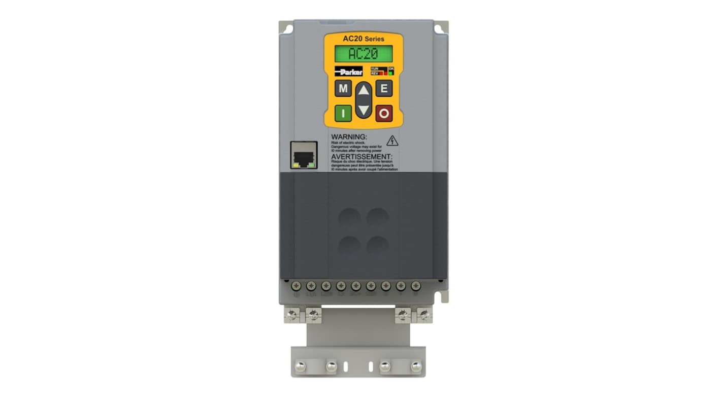 Parker Variable Speed Drive, 4 kW, 3 Phase, 380 → 480 V ac, 9 A, AC20 Series