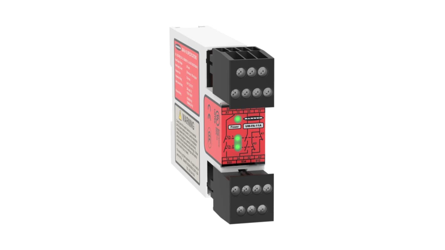 Banner IM-T Series Electromechanical Interface Relay, DIN Rail Mount, 24V dc Coil, 3-Pole, 6A Load