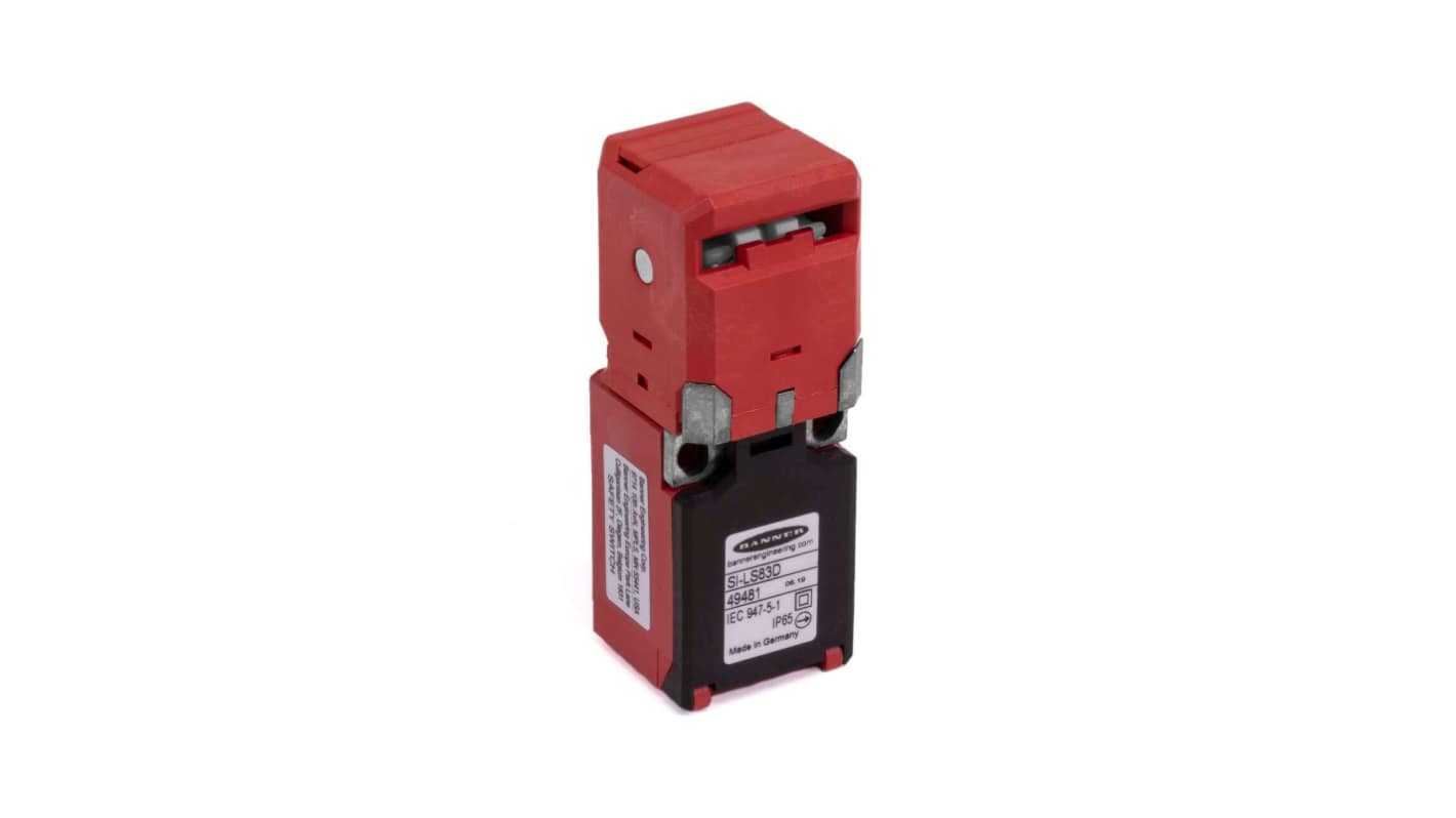 Banner SI-LS83D Safety Interlock Switch, 1NO, Mechanical Bolt Actuator Included, Metal, Mechanical Lock