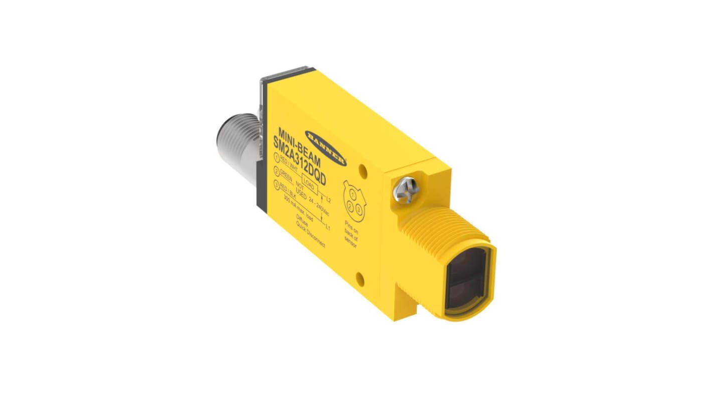 Banner diffuse Photoelectric Sensor, Rectangular Sensor, 380 mm Detection Range