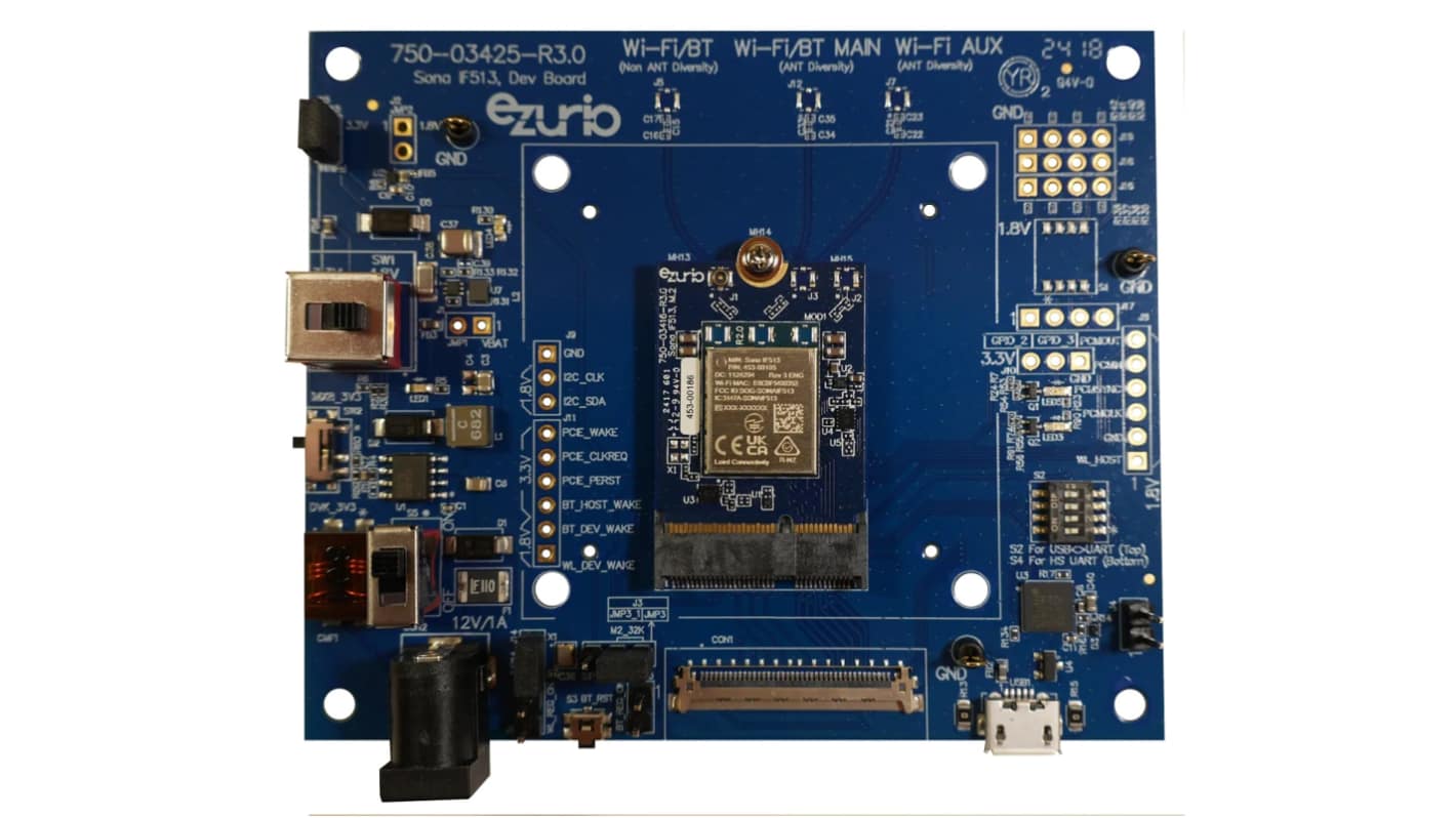 Moduł WiFi 453-00186-K1, WPA, WPA2, WPA3, PCM, SDIO, UART, 2.2V, Ezurio